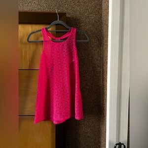 Breaking Waves girls crochet pink swim cover up